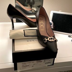 Authentic GUCCI Malaga Kid Nero pumps.